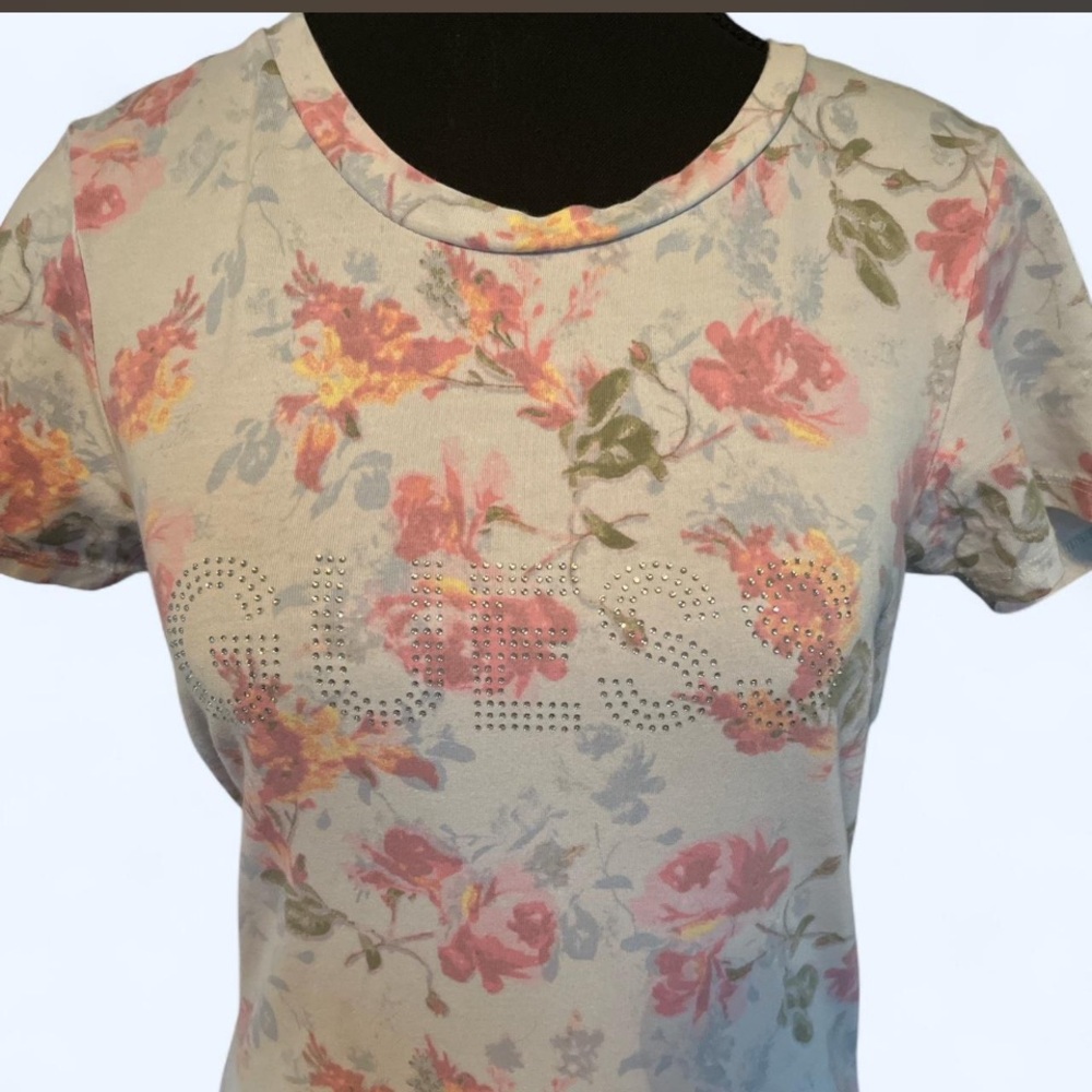 Floral Guess Crystal-Logo Women's dress - Pink Cream
